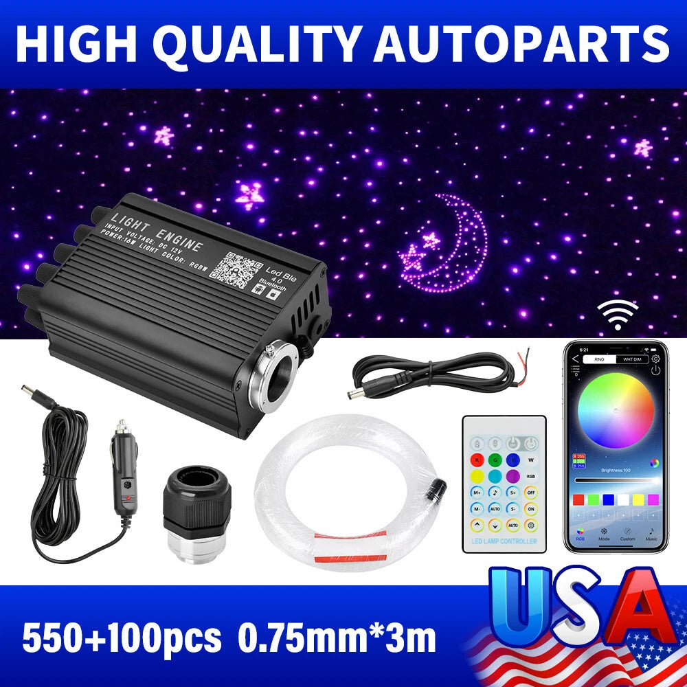 650pcs Fiber Optic Star Light Kit for Home Car Ceiling