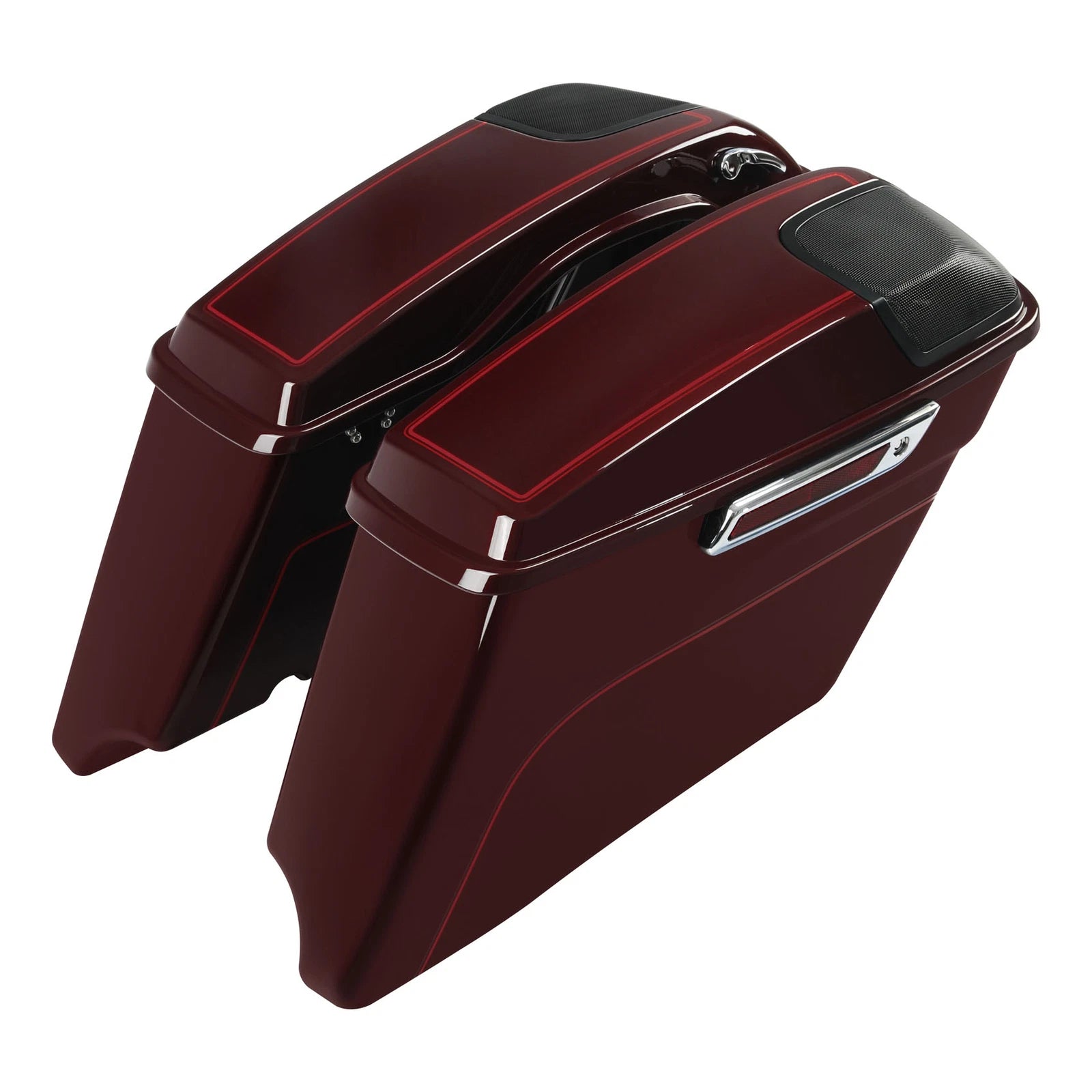 4" Stretched Hard Saddlebags for Harley Road Glide (2014–2023) Mysterious Red Sunglo