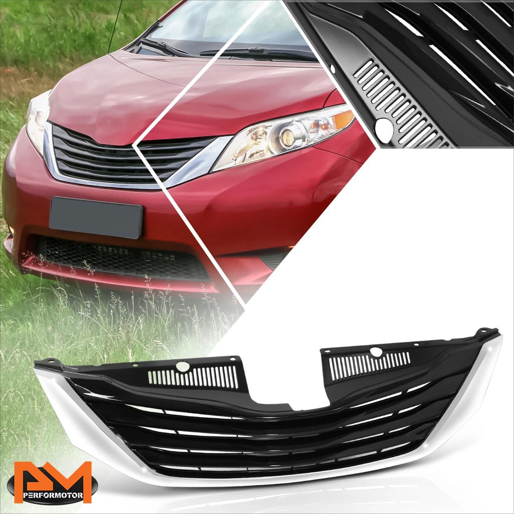 Chrome Front Grille w/Badge Slot for Toyota Sienna (2015–2017)