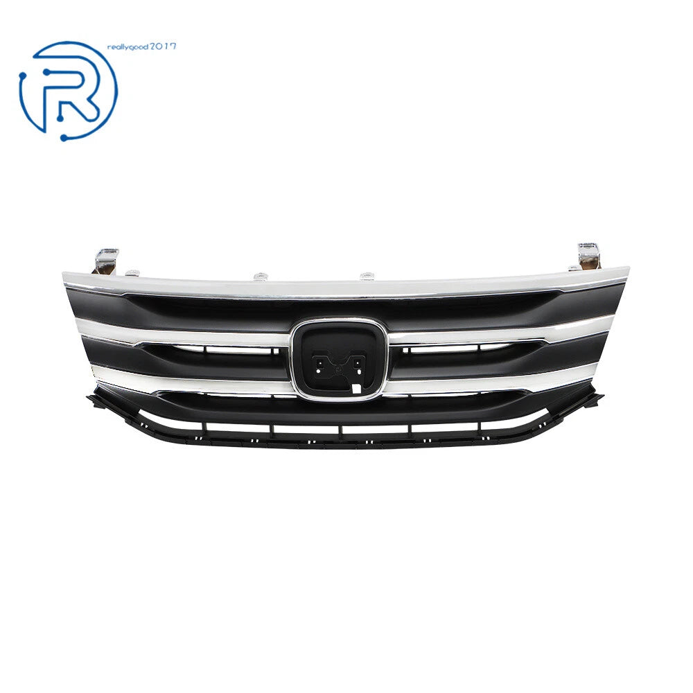 Front Upper Grill for Honda Odyssey (2011-2013) Black with Chrome Trim