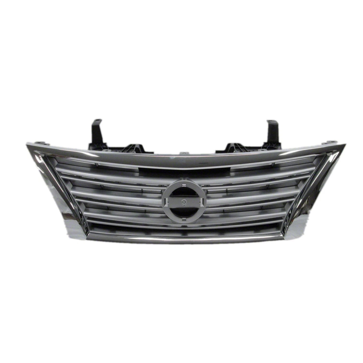 Replacement Silver Chrome Plastic Front Grille For 2013-2015 Nissan Sentra