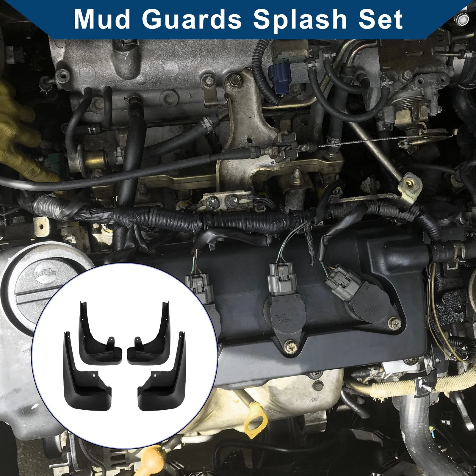 Set of 4 Mud Flaps Splash Guards for BMW 7 Series (2010–2016)