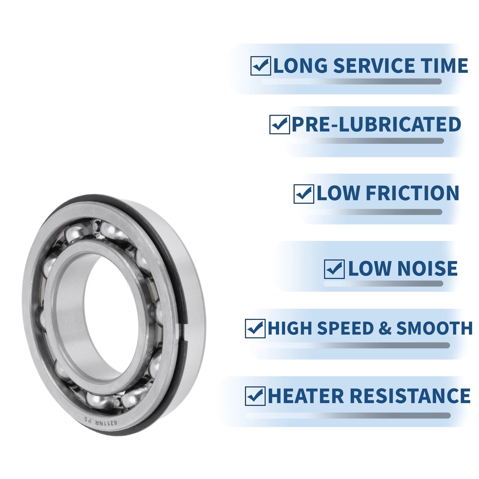 Deep Groove Ball Bearing 6211NR for Scooter Skateboard (55x100x21mm)