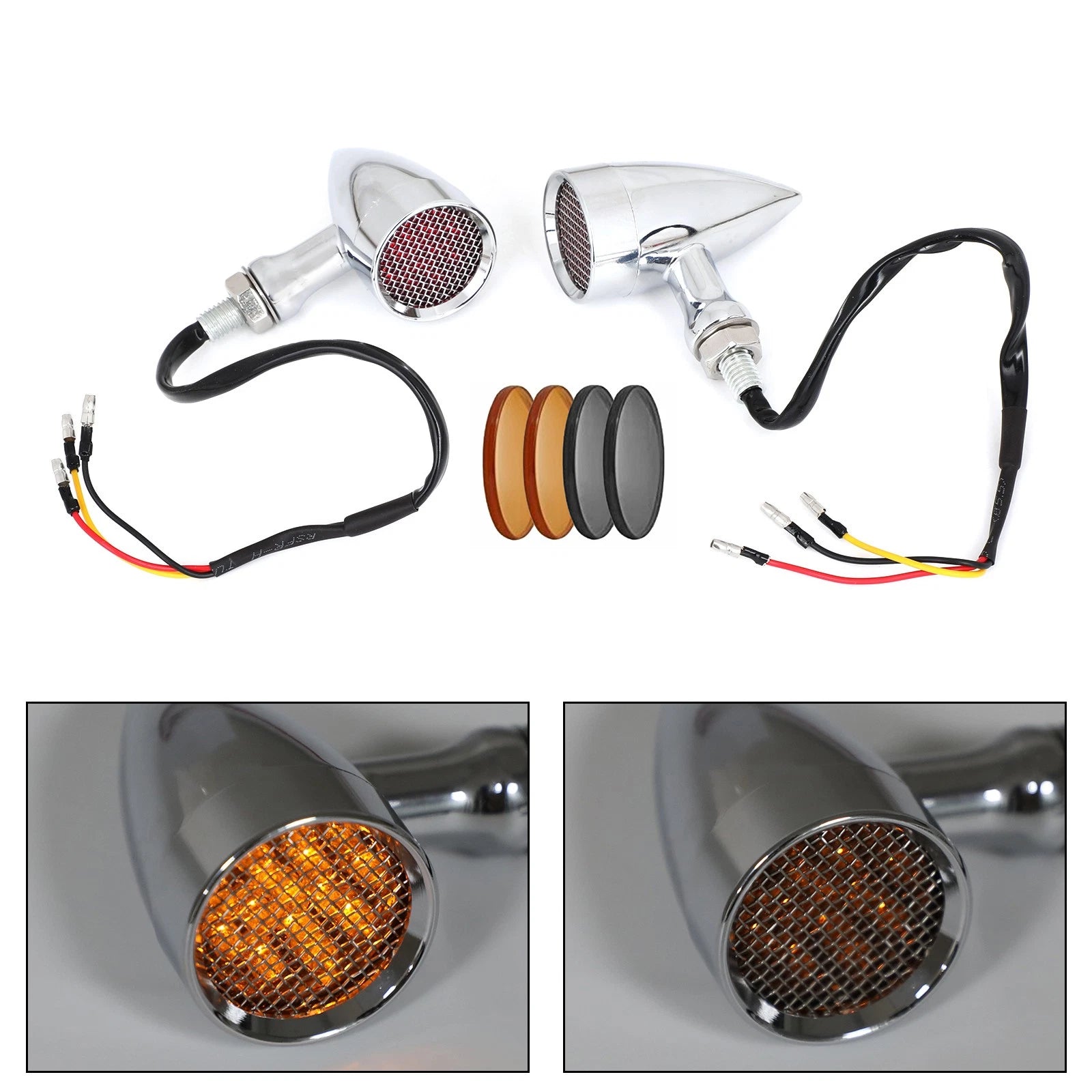 M10 Chrome Turn Signal Light Indicators for Universal Motorcycle (All Years)