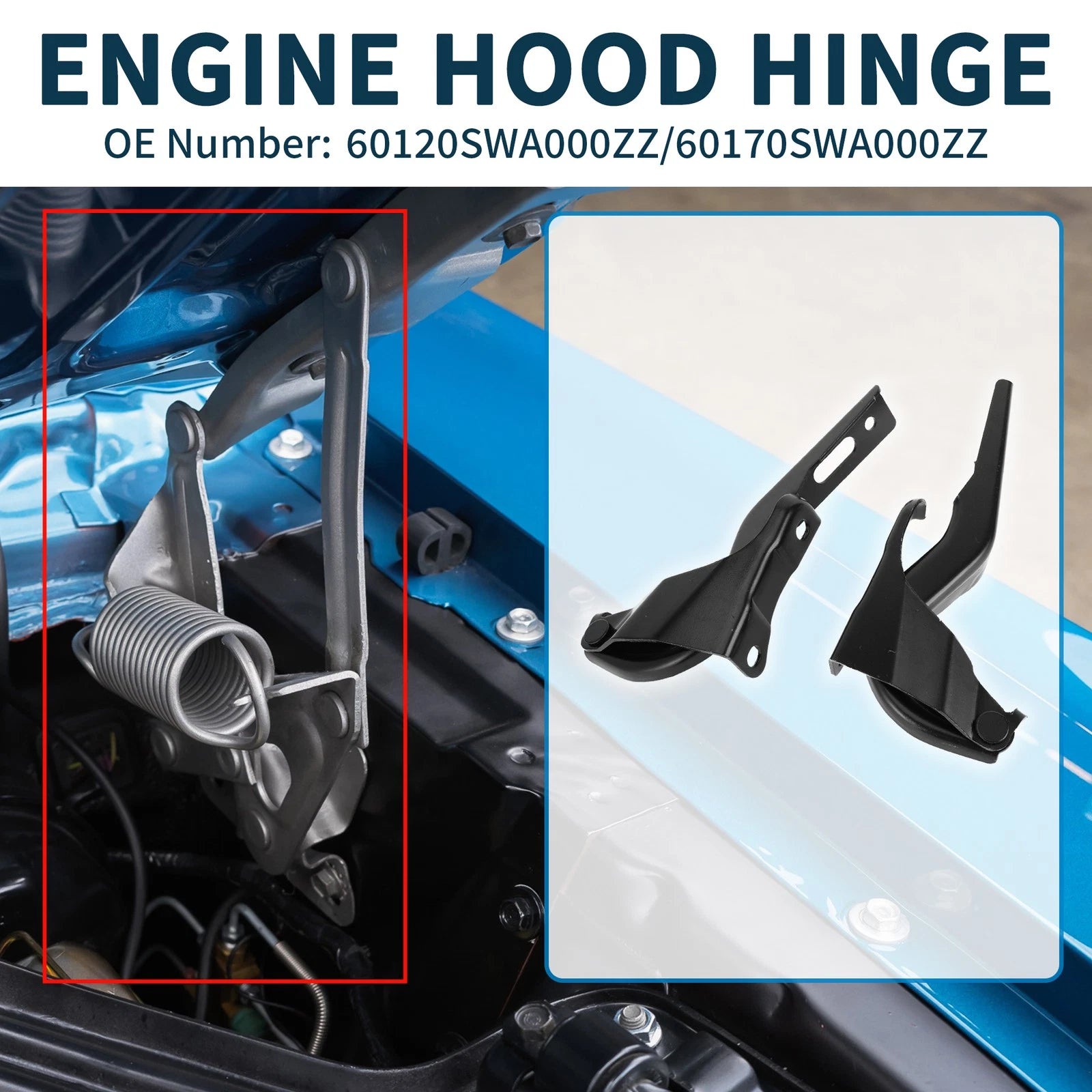 Hood Hinges Set of 2 for Honda CR-V (2007–2011) No. 60120SWA000ZZ