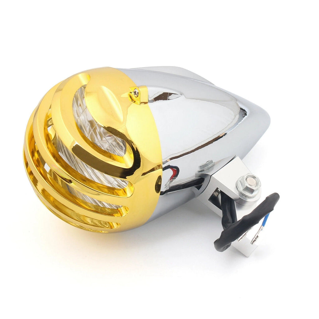 Bullet Headlight Lamp Chrome for Motorcycle Cafe Racer Bobber Chopper