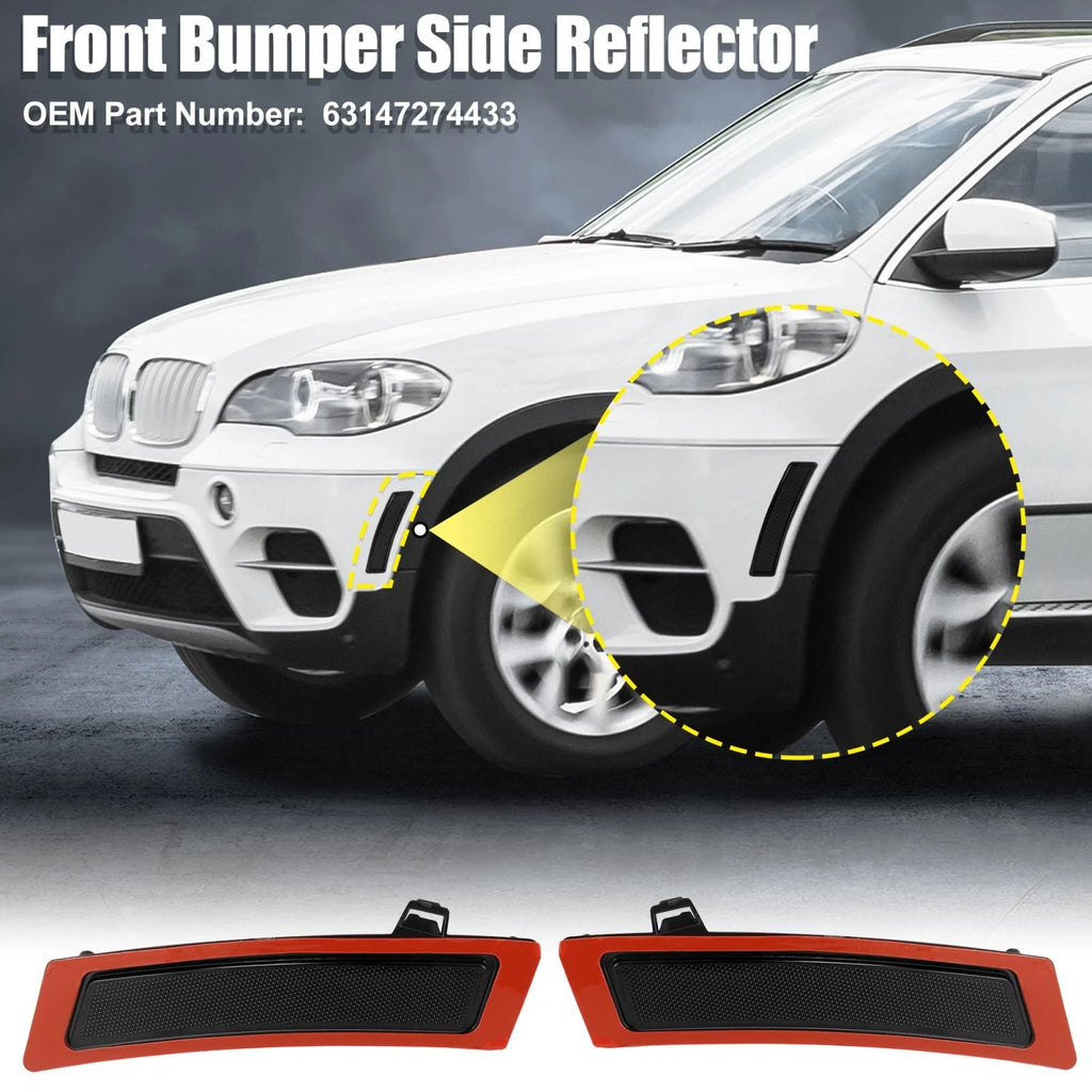 Pair 63147274433 Bumper Reflector for BMW XDrive35d XDrive35i (2011–2013)
