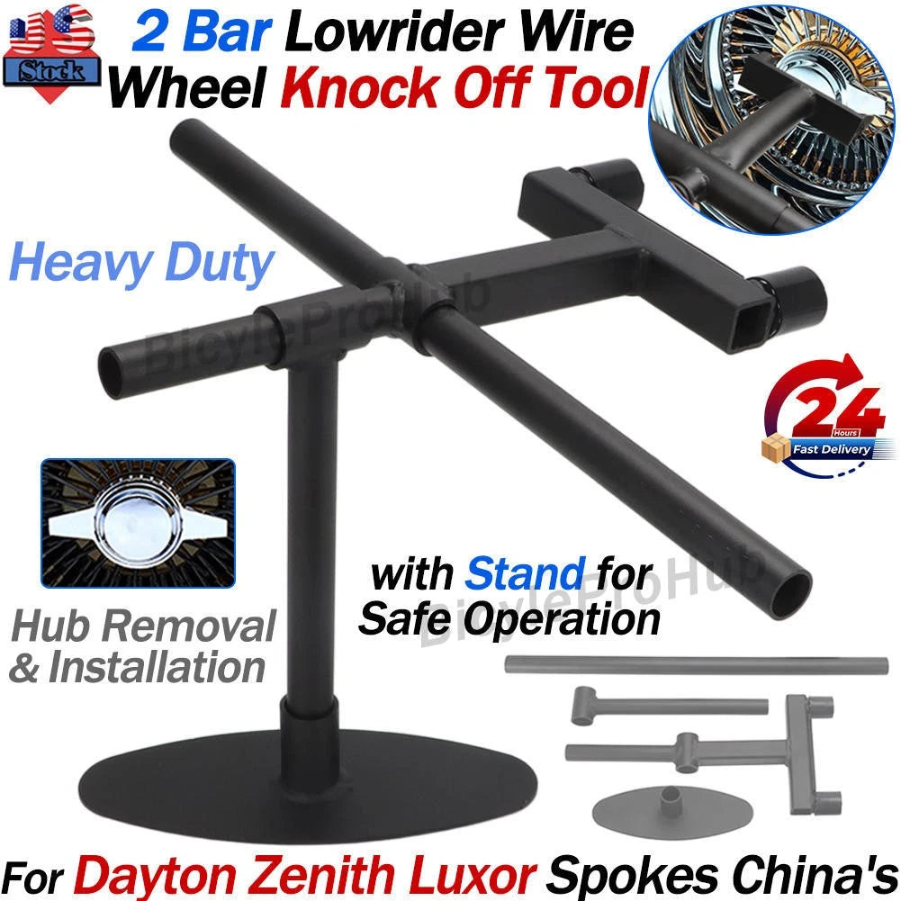 2X Lowrider Wire Wheel Knock Off Tool w/ Stand for Dayton Luxor Zenith