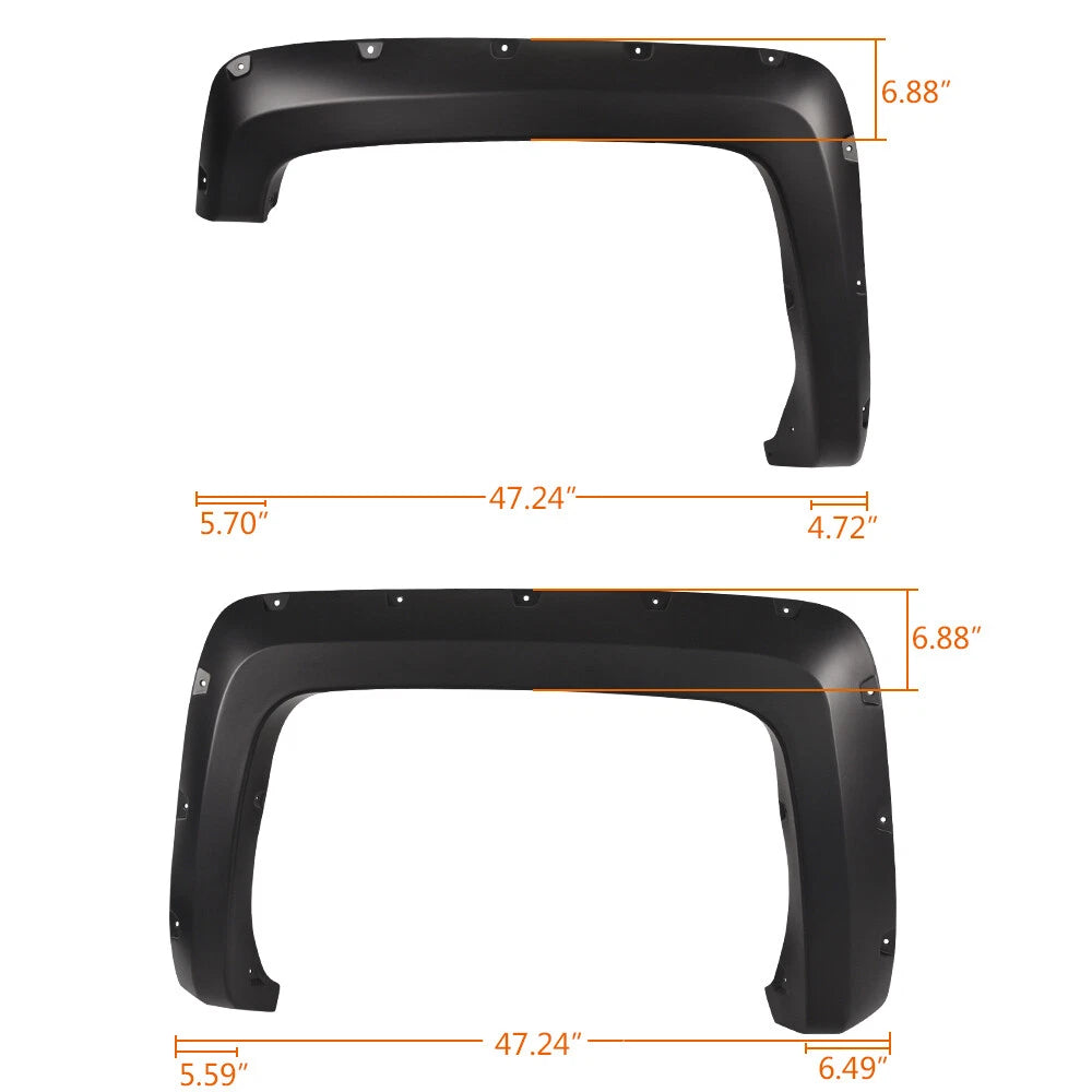 Set of 4 Pocket-Riveted Fender Flares for Chevy Silverado (2014–2018)