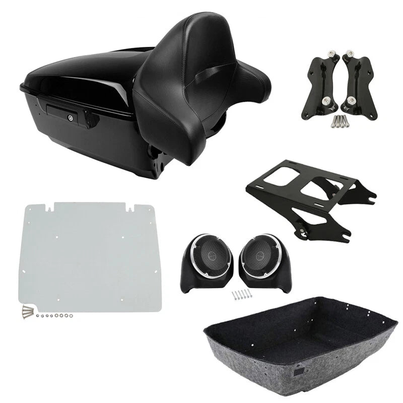 Trunk Speakers Backrest Mount Rack Docking Kit for Harley Touring (2014–2026)