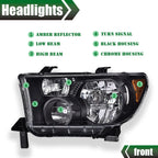Black Chrome Headlights for Toyota Tundra, Sequoia (2007–2017)