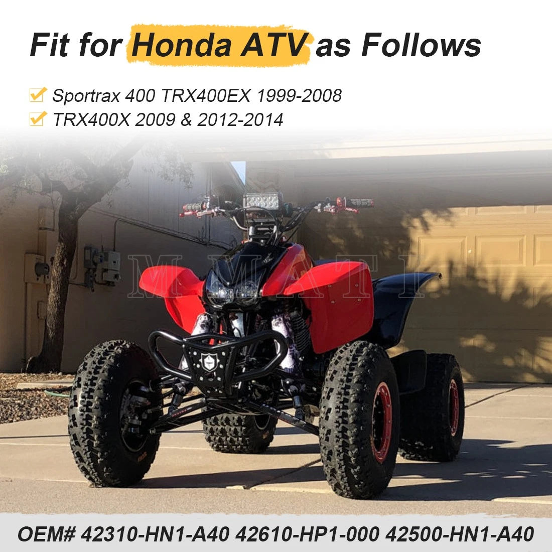 Rear Axle Shaft & Wheel Hub & Bearing Carrier for Honda TRX400X (2009–2014)