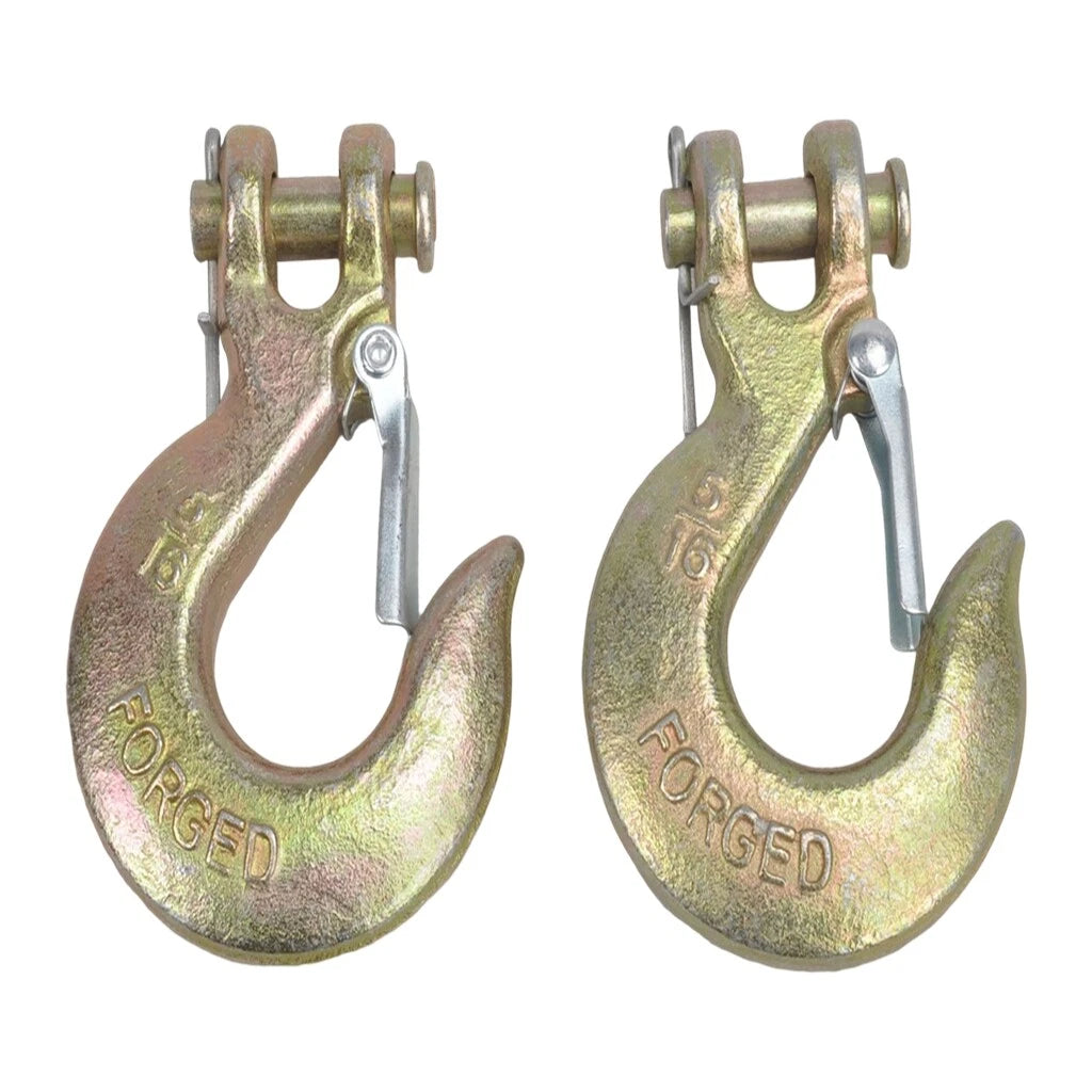 2X 5/16" G70 Heavy Duty Forged Steel Clevis Slip Hook with Safety Latch