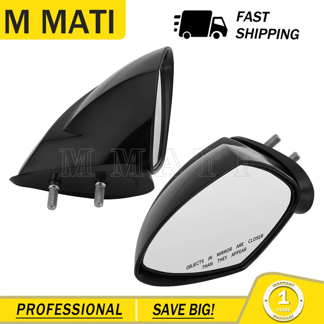 Set of 2 Left & Right Hand Mirrors for Yamaha GX1800 GX1800A FZR FZS (2009–2016)