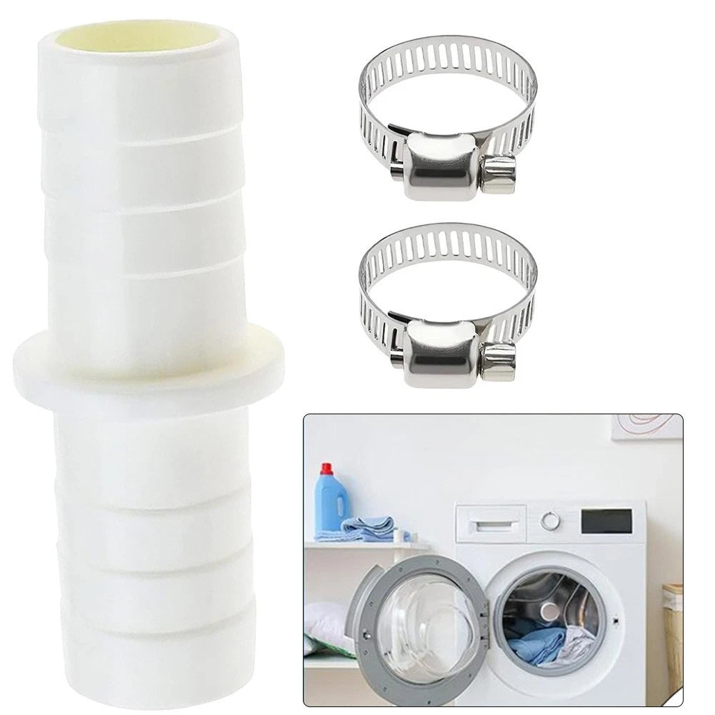 Drain Connector for Washing Machine and Dishwasher with 2 Metal Clamps