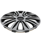 Set of 4 Wheel Hub Caps for All Models 15" Black & Silver Trim