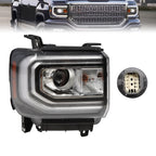 LED DRL Projector Headlight for GMC Sierra 1500 (2016–2018) RH HID/Xenon