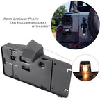 Rear License Plate Mount Bracket w/ LED Light for Jeep Wrangler (2007-2015)