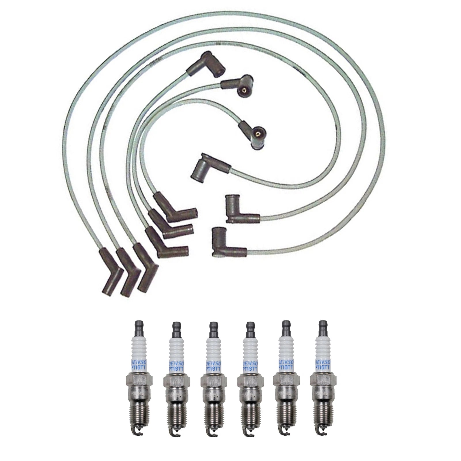 Denso Wire Set & 6 Platinum TT Spark Plugs Kit for Ford Mustang (1994–2004)