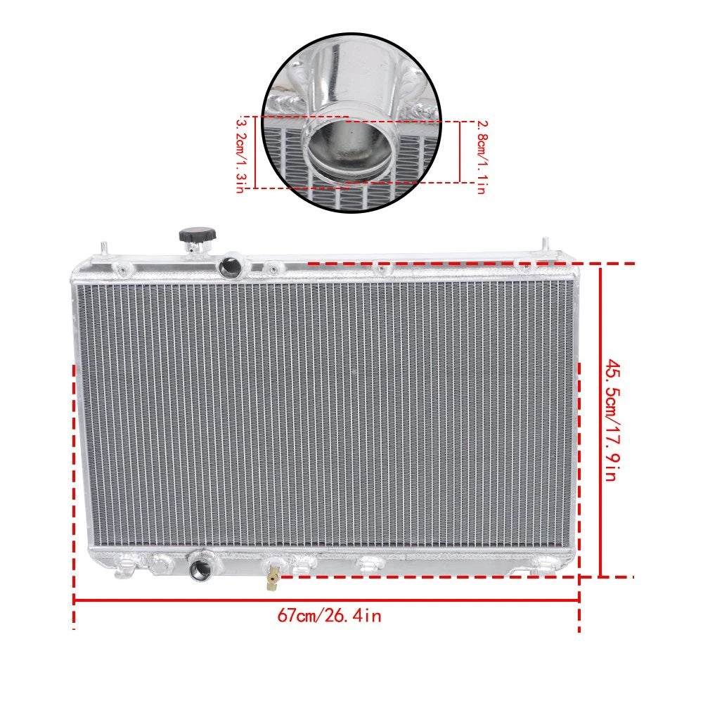 Full Aluminum Radiator CU13221 for Honda Civic AT&Si 2012–2015 1.8L 2.4L