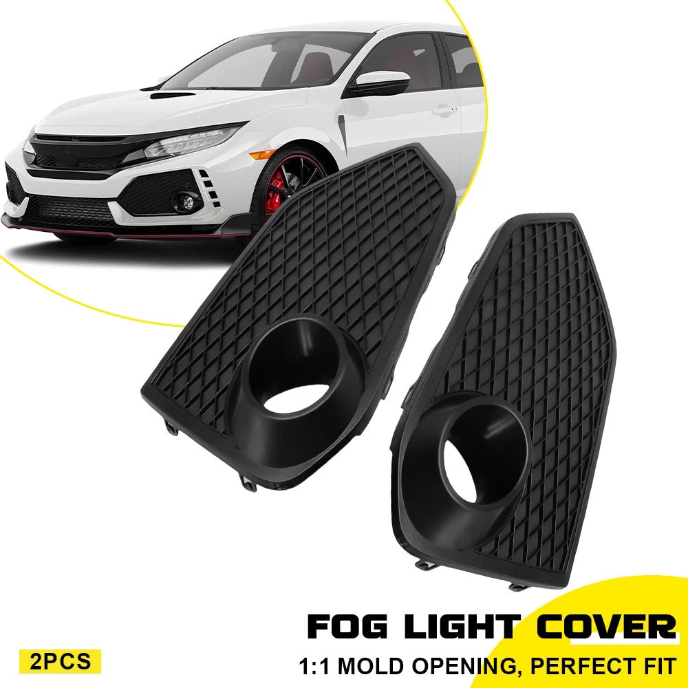 Set of 2 Fog Lamp Bezel Covers for Honda Civic Type R Hatchback (2017–2020)