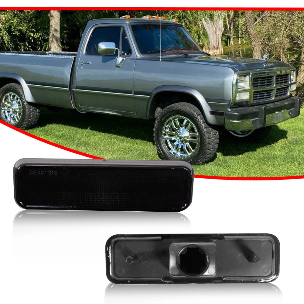 Smoked Lens Front Side Marker Lights for Dodge Ram Truck (1972–1993)