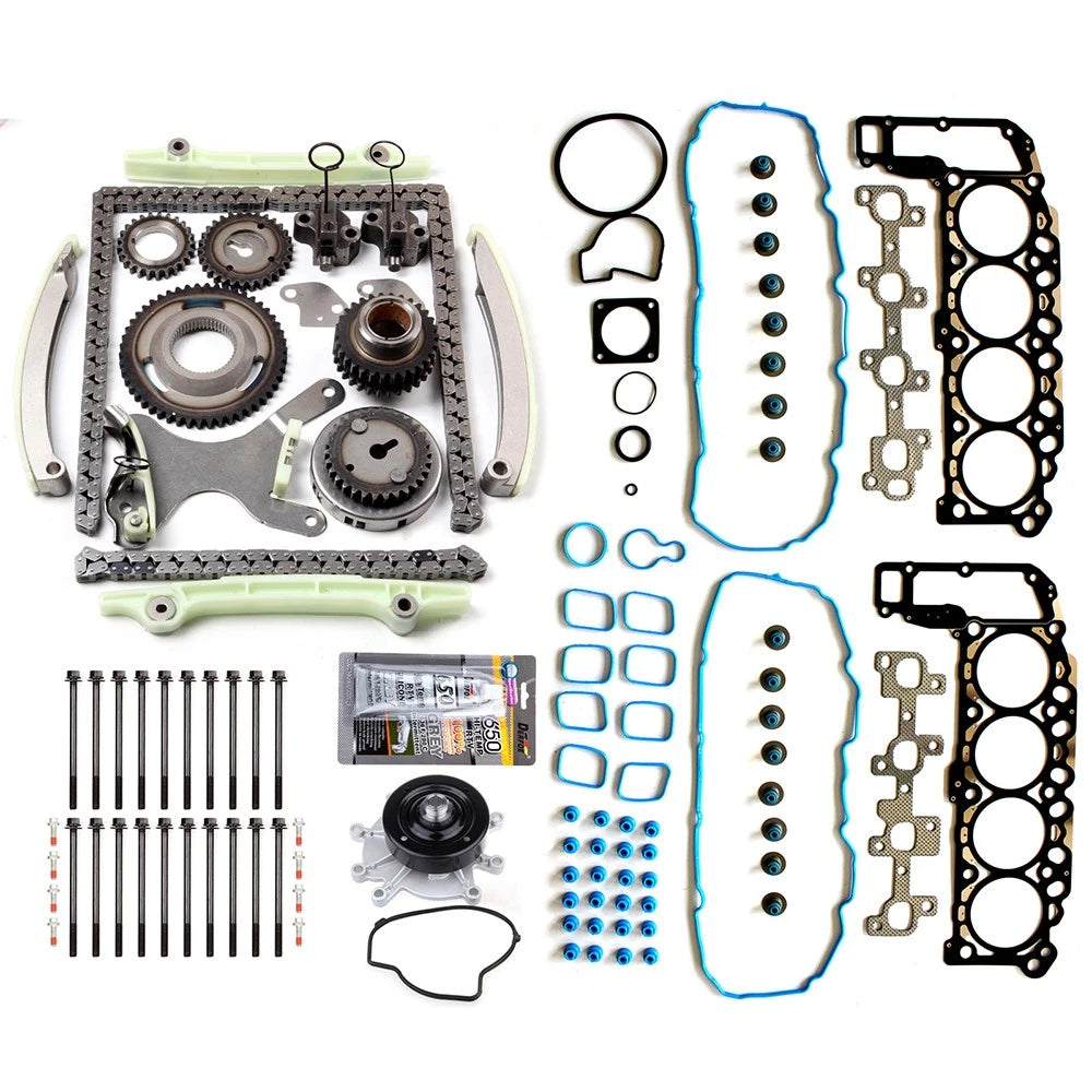 Water Pump Timing Chain Kit Head Gasket Bolts for Dodge Dakota Jeep (1999–2003)