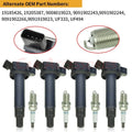Set of 4 Ignition Coils & 4 Iridium Spark Plugs for Toyota Camry Corolla (2002–2006) UF333