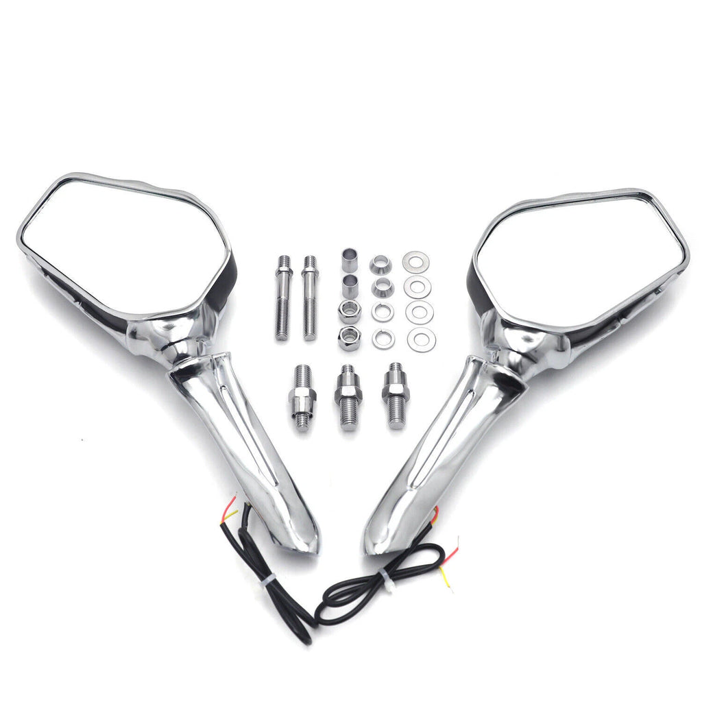 HTTMT LED Skull Rearview Mirrors for Harley Street Glide (2014–2023)