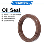2X Oil Seal Rotary Shaft Seal for Various Models (35x45x7mm) FKM Rubber