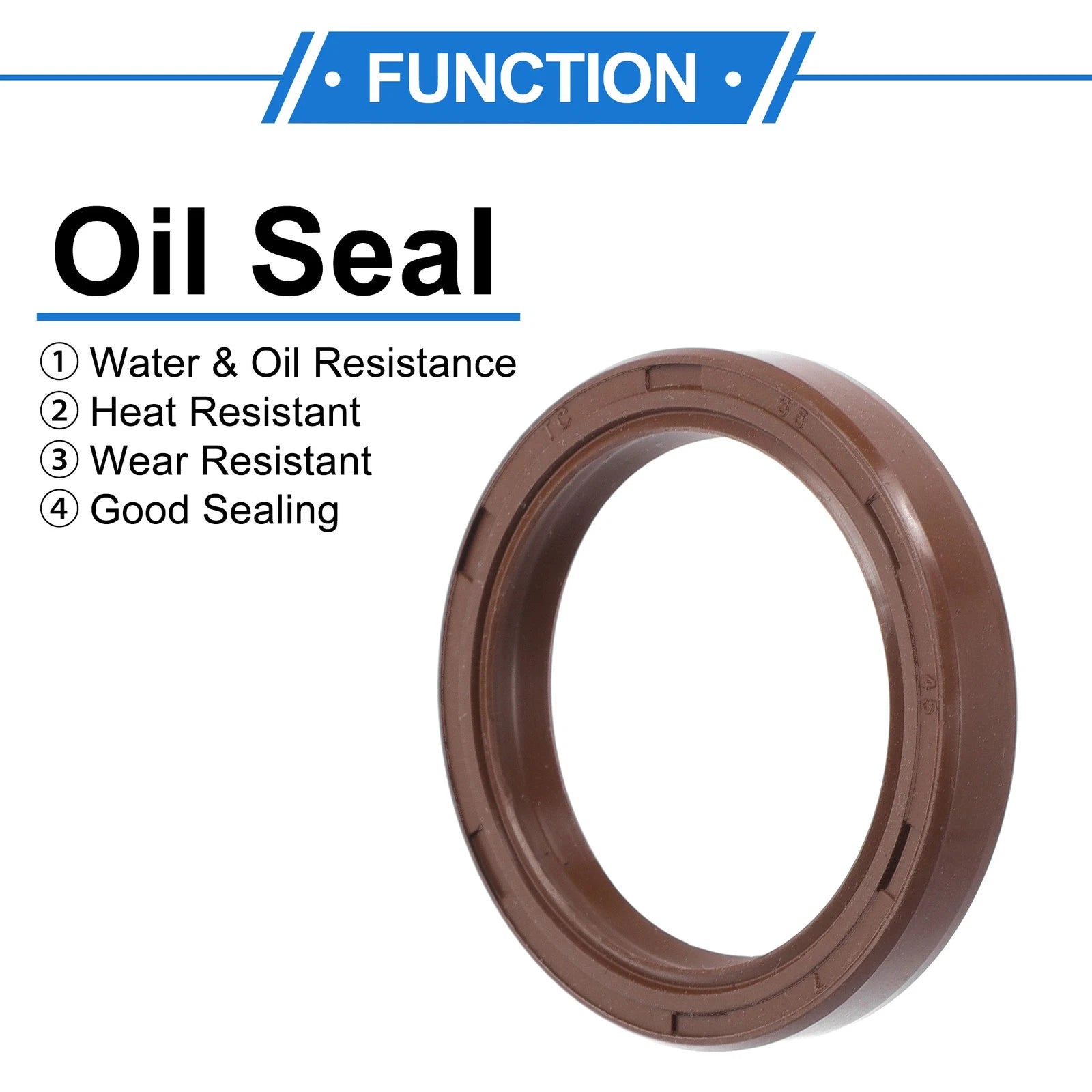 2X Oil Seal Rotary Shaft Seal for Various Models (35x45x7mm) FKM Rubber