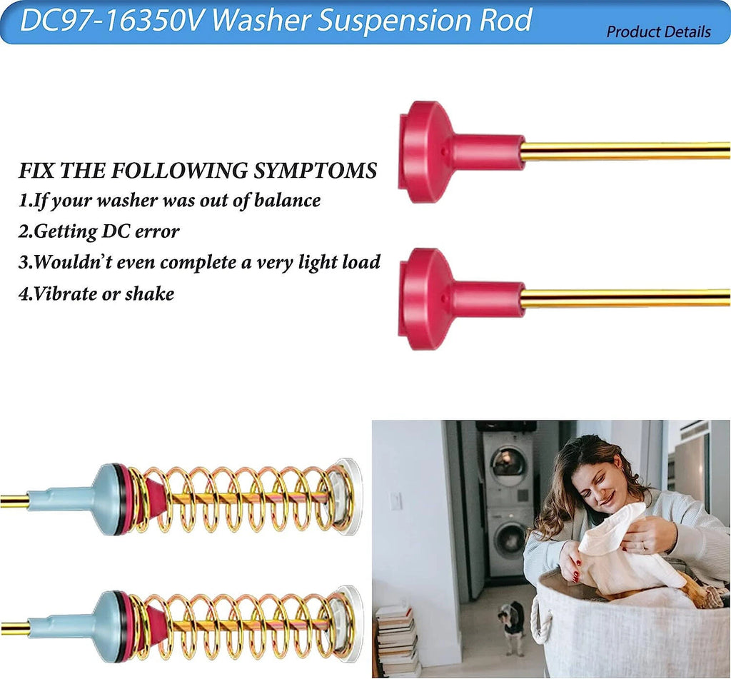4-Pack Washer Suspension Rods DC97-16350V 27.6 Damper for Samsung WA54R7200AV/US