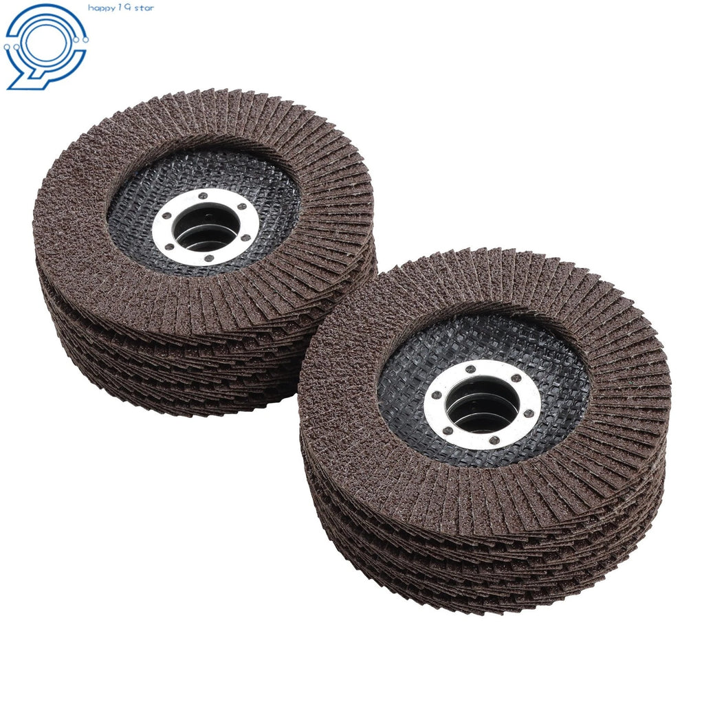 Set of 10 Zirconia Type 27 Flap Discs 4.5" Grinding Wheels 40 Grit 7/8" Arbor
