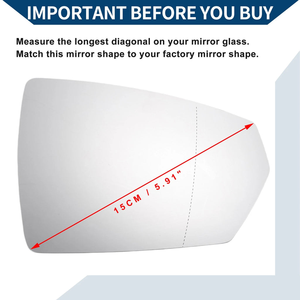 Right Side Mirror Glass Replacement for Volkswagen Polo (2017–2023)