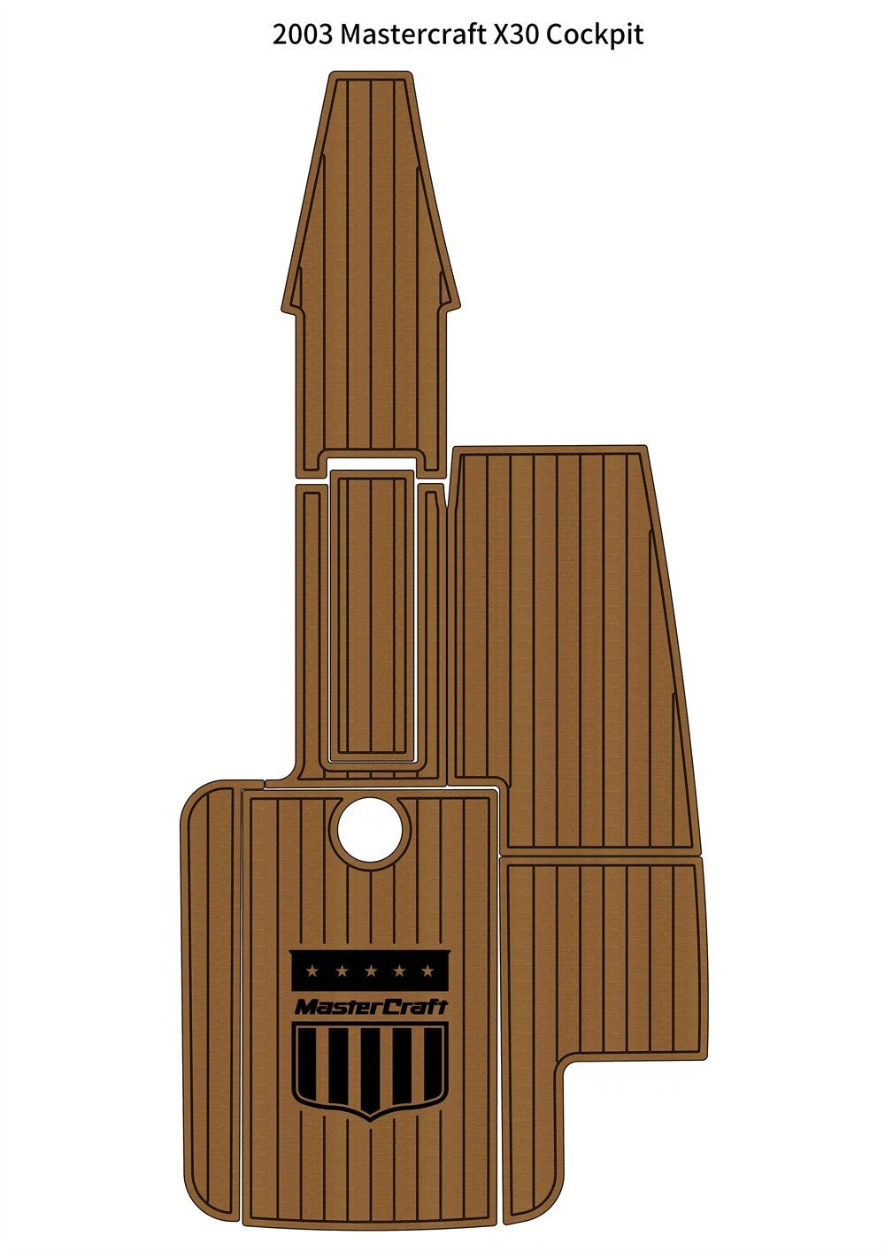 EVA Foam Cockpit Pad for Mastercraft X30 (2003) - Faux Teak Decking Mat