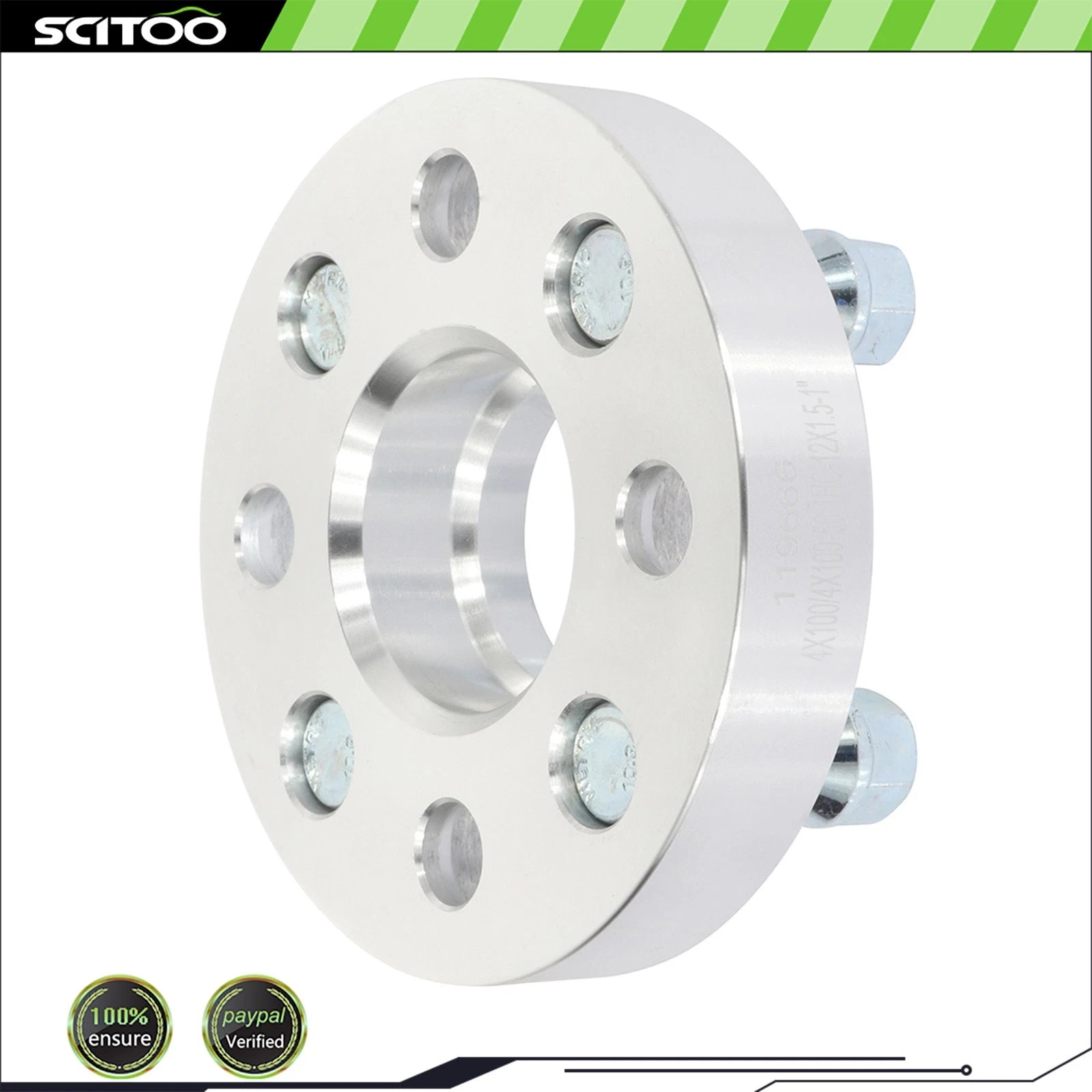 2 Pcs Wheel Spacers 4x100 1" 12x1.5 for Honda Civic, Fit, Mitsubishi Mirage, Lancer