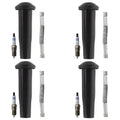 Set of 4 Bosch Double Platinum Spark Plugs & Denso Ignition Coil Boot Kit for Tribute (2001–2008)