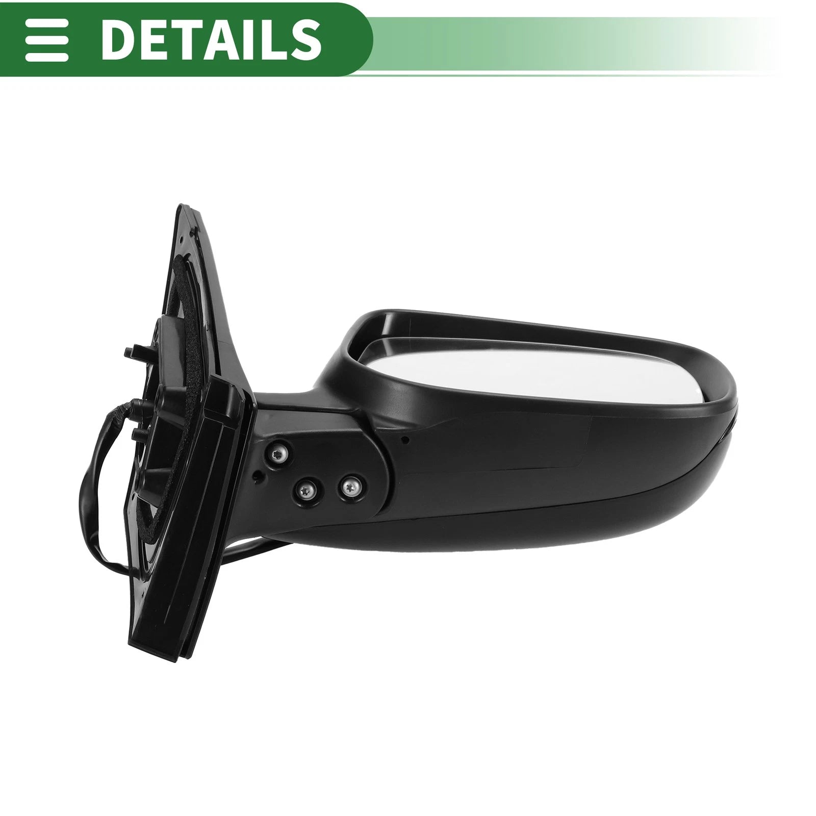 Right Side Door Mirror for Toyota Corolla (2009–2013) Manual Folding Gloss Black