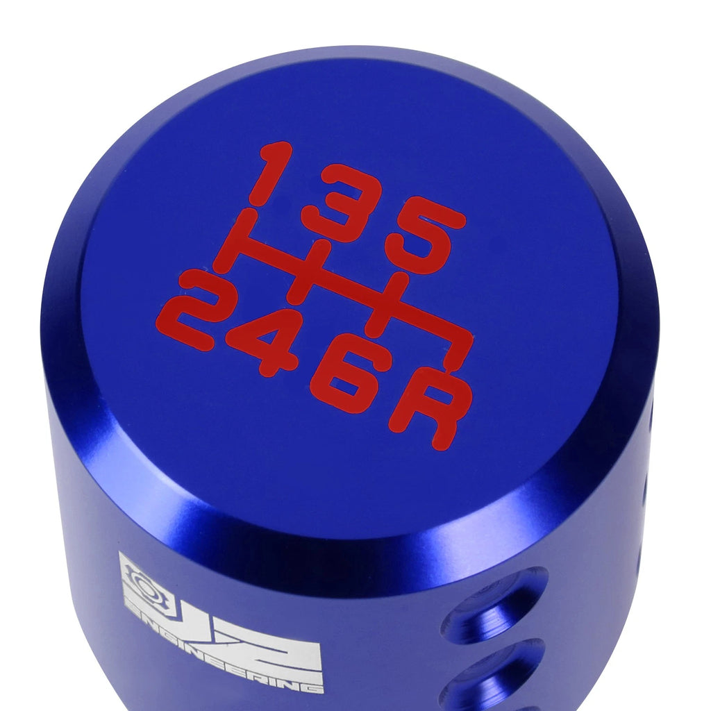J2 Universal Aluminum Shift Knob Blue Goblet Style w/ Thread Adapters