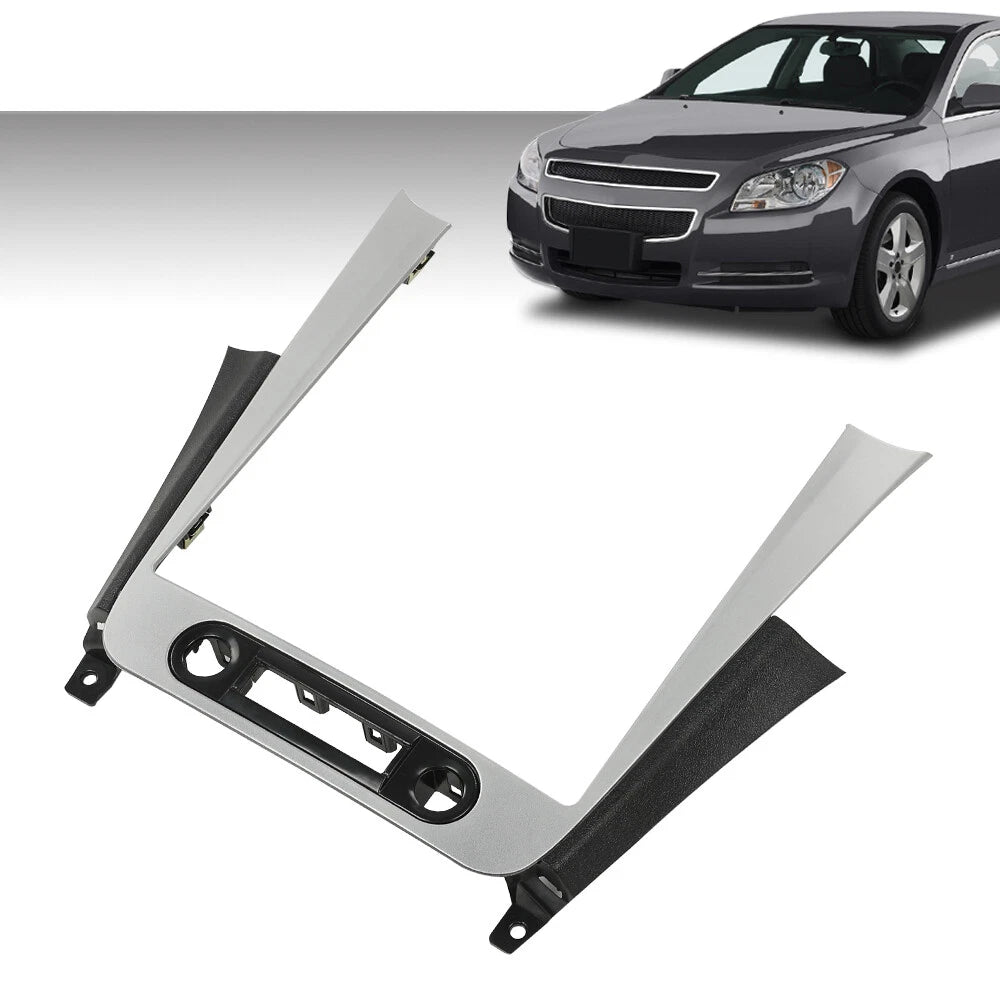 Dash Radio Bezel Trim for Chevy Malibu (2008–2012) Black Silver