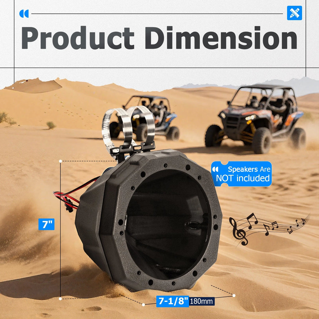 6.5" Speaker Pods Cage Enclosures for Polaris UTV (Year Range)
