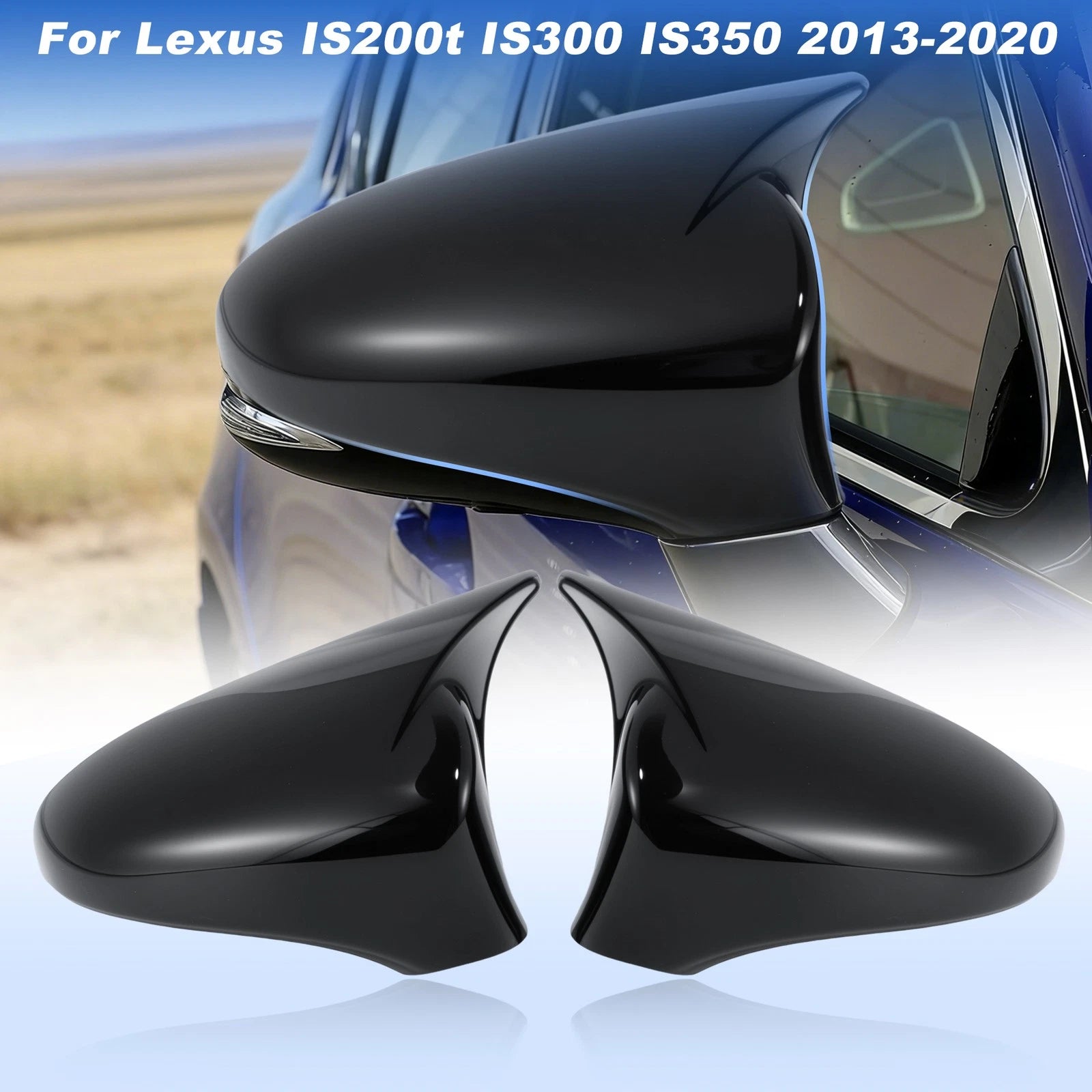Black Wing Mirror Cap Cover for Lexus IS200t IS300 IS350 (2013–2020)