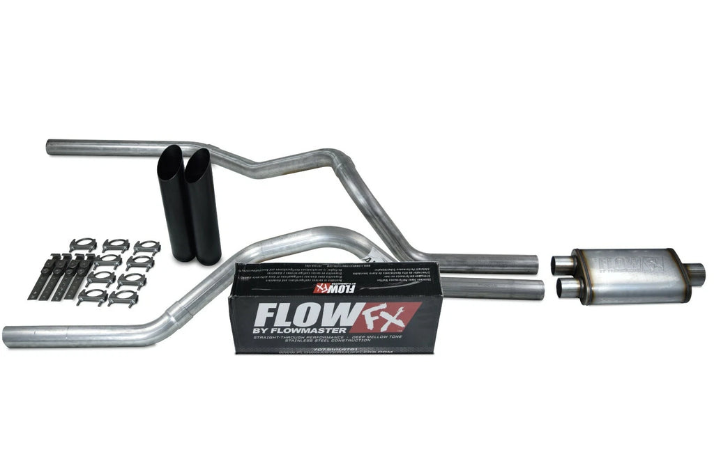 2.5" Dual Exhaust Kit for Chevy GMC 1500 Truck (2015–2018) Black Tip