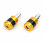 Set of 2 Gold Handle Bar Ends for Motorcycle (7/8" 22mm) T9
