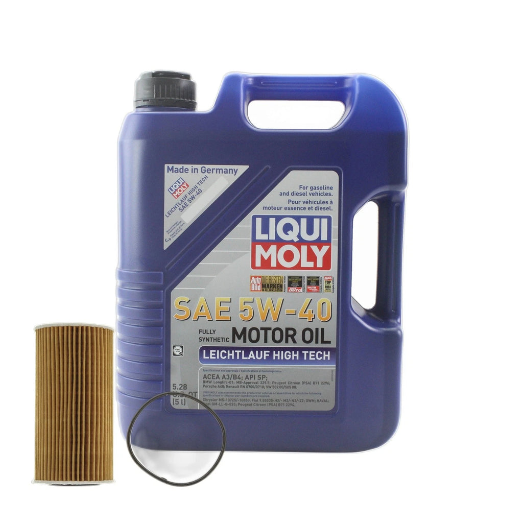 5L Liqui Moly Leichtlauf High Tech 5W-40 Oil Change Kit for Audi L4 2.0L (2010–2023)