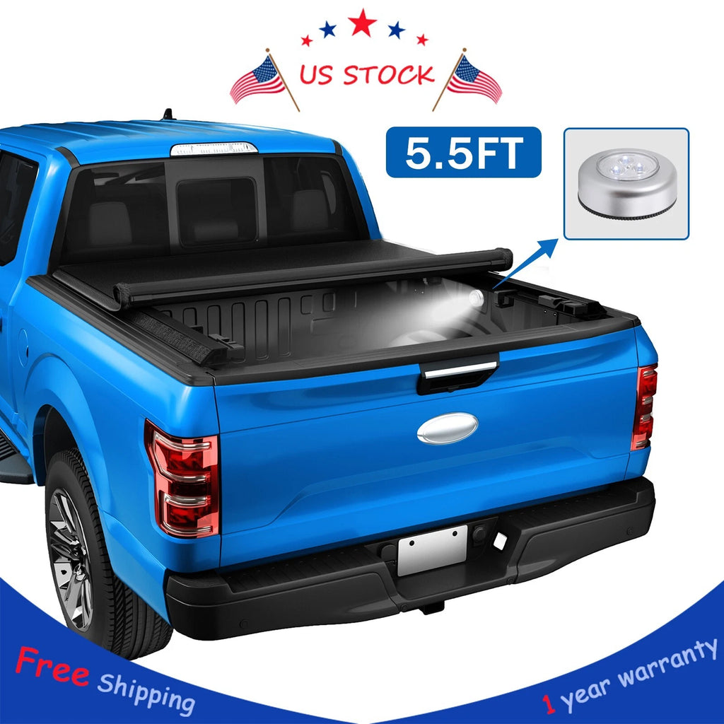 5.5FT Soft Roll-Up Tonneau Bed Cover for Ford F150 (2015–2024)