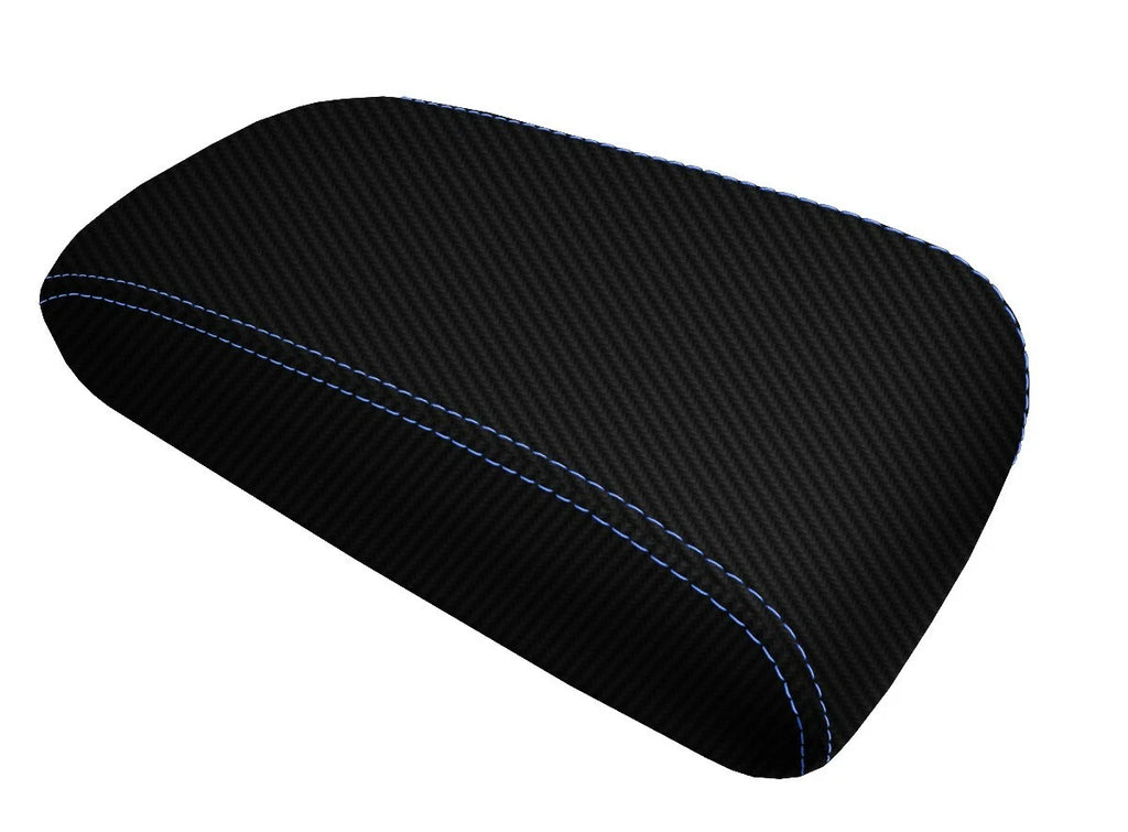 Carbon Fiber Console Lid Armrest Cover for Lexus SC300 (1992–2000) Blue Stitch