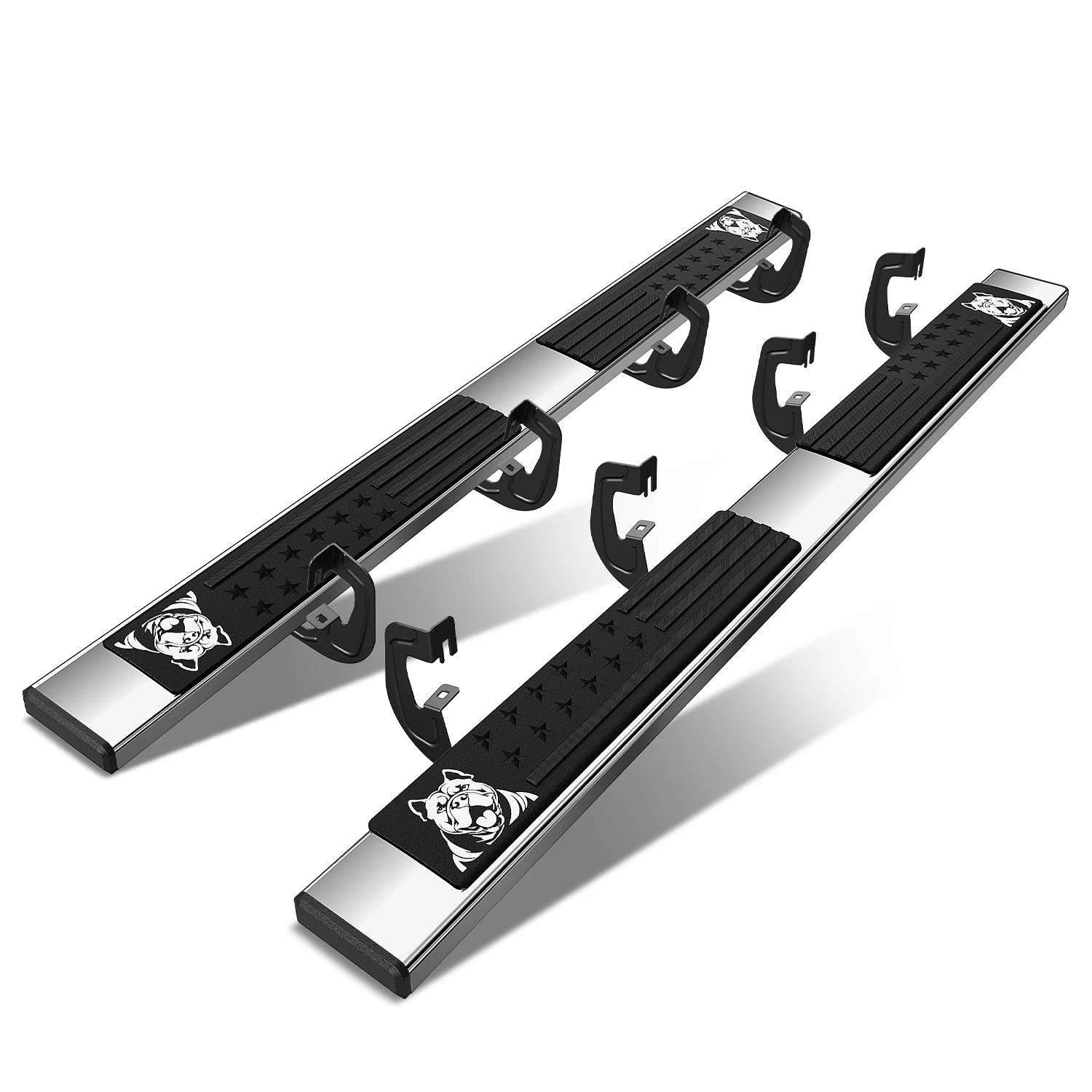 Set of 2 Side Step Bars for Silverado Sierra Crew Cab (2007–2019)