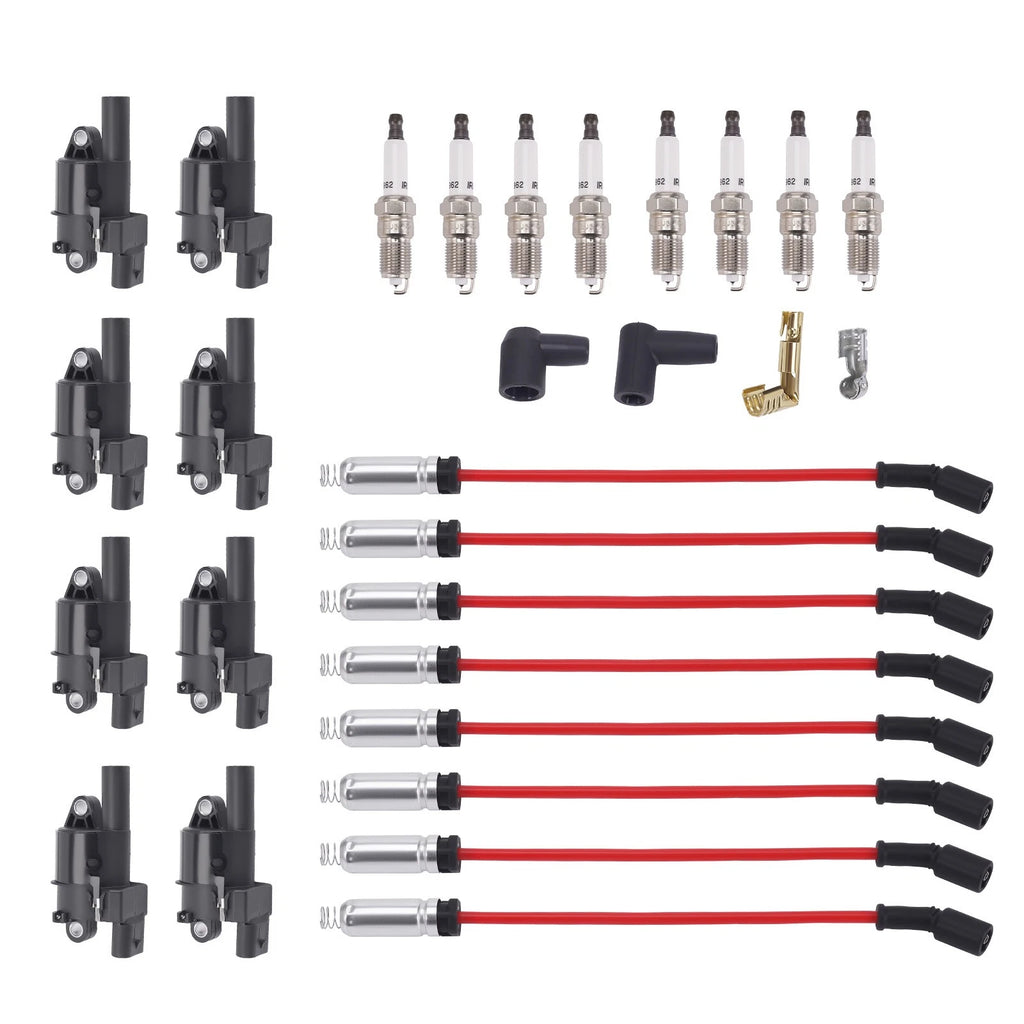 8x Ignition Coil, Spark Plug & Wire Set for Chevy Silverado 1500 2500 (D514A)