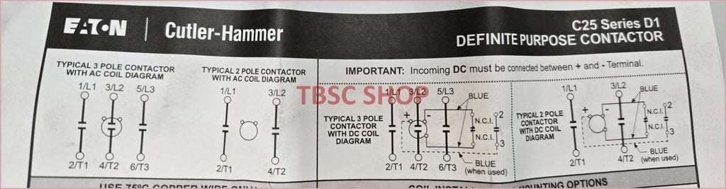 Eaton C25DND330 30A 3P Coil 110/120V Contactor for Automotive